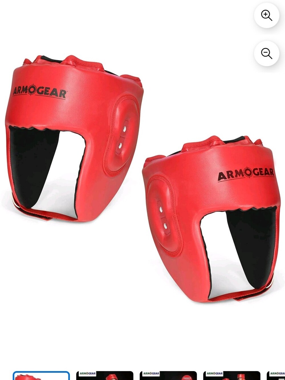 Armogear Red Full Face Headgear - Protective Boxing Helmet